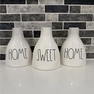 Rae Dunn White Ceramic 'Home Sweet Home' Decorative Vases